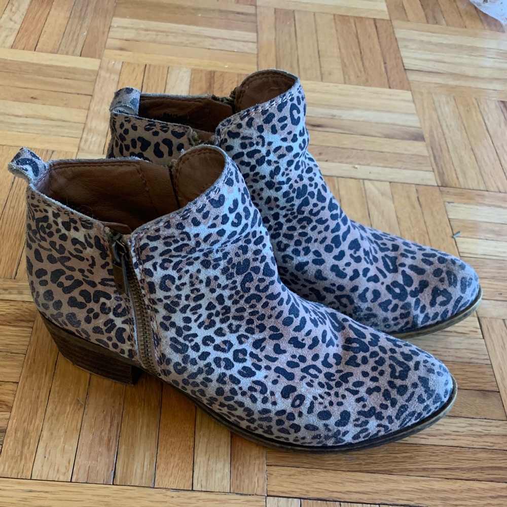 Leopard print booties